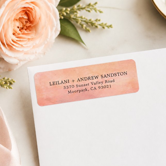 Elegant Sunset Mountain Watercolor (Frame your envelopes using this beautiful sunset mountain watercolor return address label. )