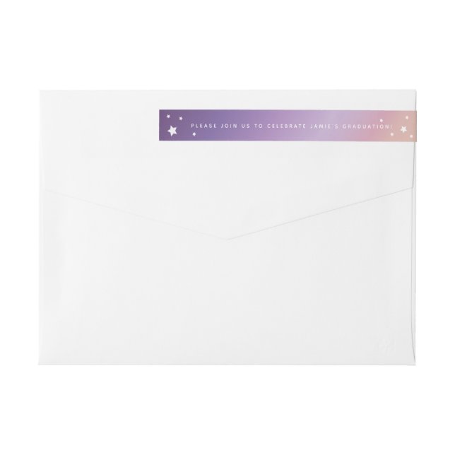 Elegant Sunset Stars Wraparound Address Label (Back)