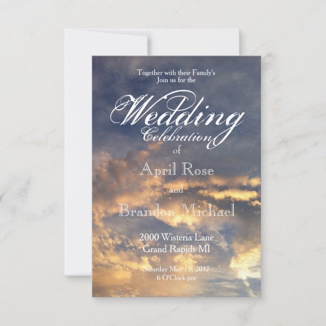 Elegant Sunset Wedding Invitation (Front)