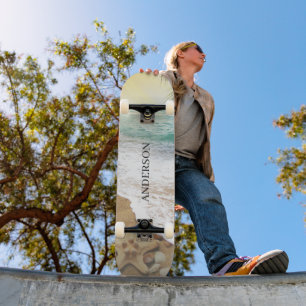 Elegant Sunshine And Blue Ocean Beach Skateboard
