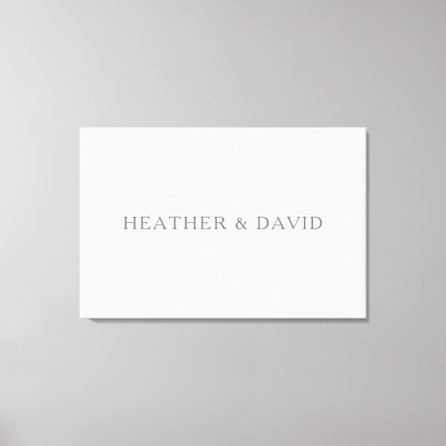 Elegant Surname Monogram | White & Grey Canvas Print (Front)