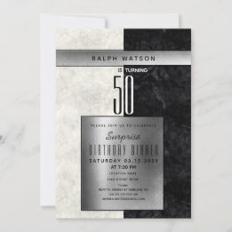 Elegant Surprise 50th Birthday Invitation
