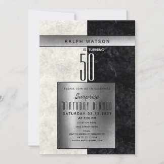 Elegant Surprise 50th Birthday Invitation