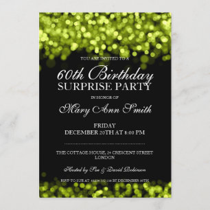 Elegant Surprise Birthday Party Lime Lights Invitation