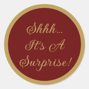 Elegant Surprise Party Classic Round Sticker