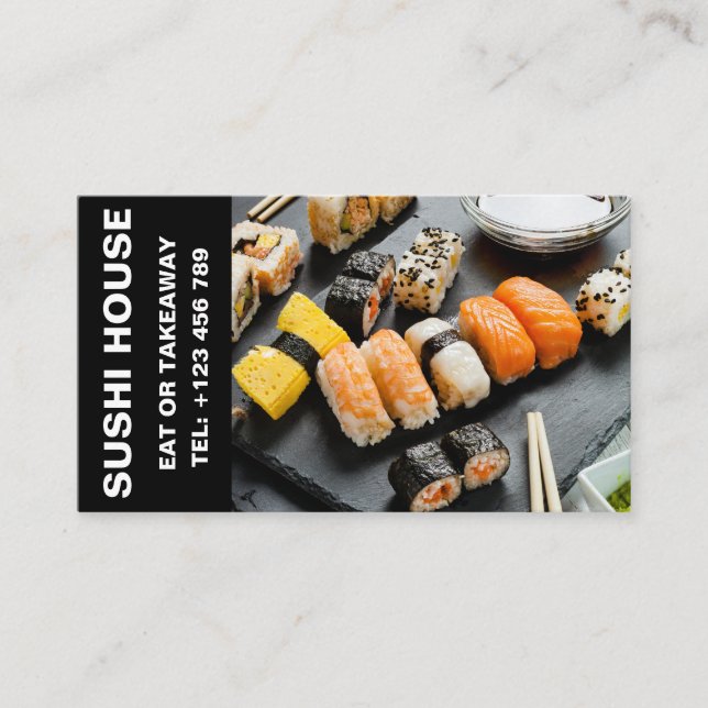 Élégant Sushi Restaurant Carte de visite personnal (Devant)