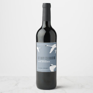 Elegant Swan, Birthday Wine Label