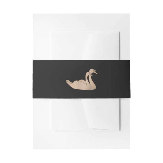 Elegant Swan Invitation Belly Band (Front Example)