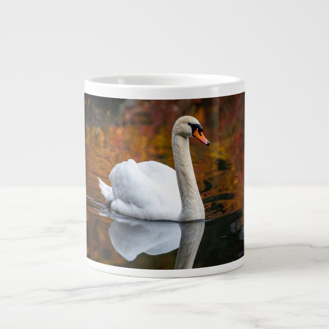Elegant Swan Large Coffee Mug (Front)