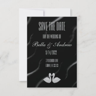 Elegant Swan Save the Date Card