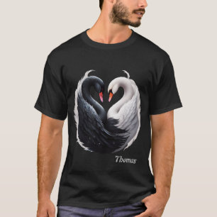 Elegant swans forning a heart together. T-Shirt