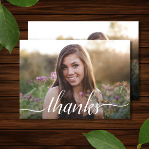 Elegant Sweet 16 2-sided Photo Birthday Thank You Card
