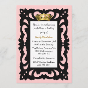 Elégant Sweet 16 Anniversaire Invitation