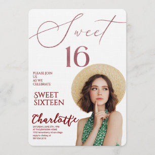 Elegant Sweet 16 Save the Date Birthday Invitation