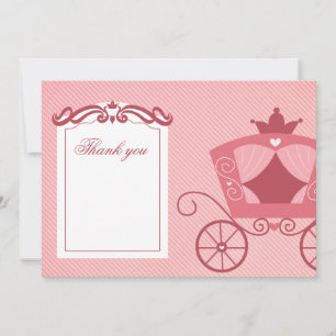 Elegant sweet pink carriage thank you card