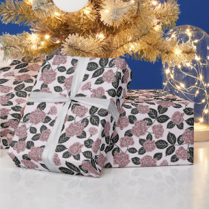 Elegant Sweet Pink Delicate Rose Floral Wrapping Paper
