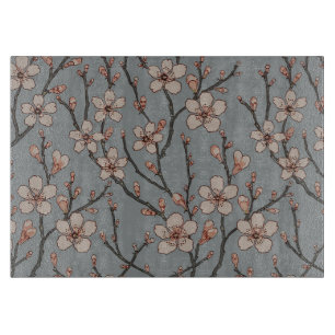 Elegant Sweet Pink Flower Blossom Cherry Pattern Cutting Board