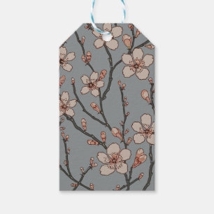 Elegant Sweet Pink Flower Blossom Cherry Pattern Gift Tags