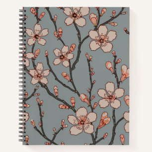 Elegant Sweet Pink Flower Blossom Cherry Pattern Notebook
