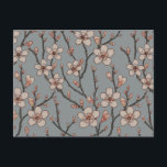 Elegant Sweet Pink Flower Blossom Cherry Pattern Postcard<br><div class="desc">Classic Flower Blossom - Tree flowers - Based on the Walter Crane Almond and Swallow wallpaper,  an old antique pattern from 1878.</div>