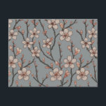 Elegant Sweet Pink Flower Blossom Cherry Pattern Postcard<br><div class="desc">Classic Flower Blossom - Tree flowers - Based on the Walter Crane Almond and Swallow wallpaper,  an old antique pattern from 1878.</div>
