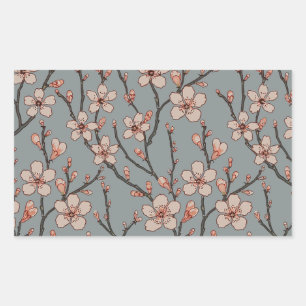 Elegant Sweet Pink Flower Blossom Cherry Pattern Sticker