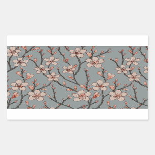Elegant Sweet Pink Flower Blossom Cherry Pattern Sticker