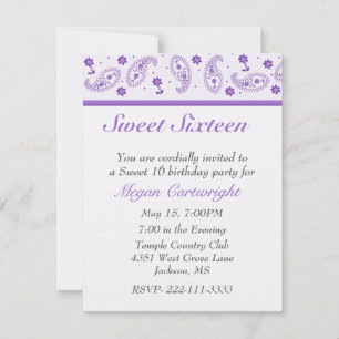Elegant Sweet sixteen Birthday Invitation