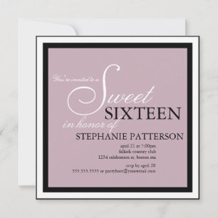 Elegant Sweet Sixteen Lavender Purple Invitation