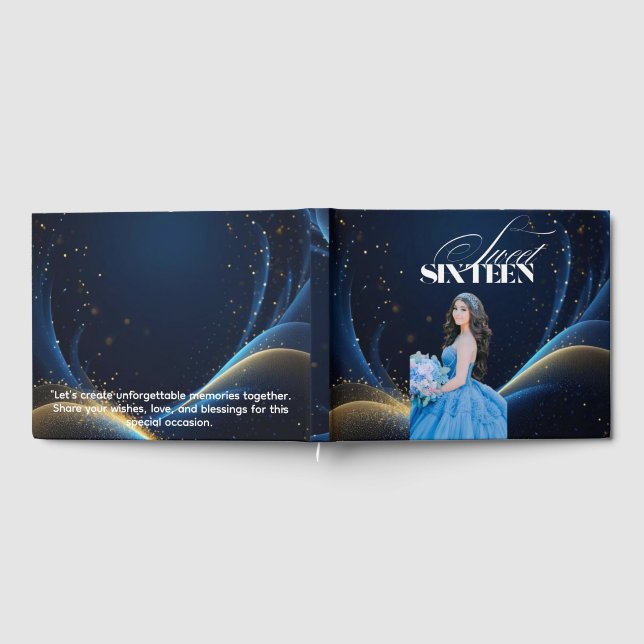 Elegant Sweet Sixteen– Personalized Birthday Memor Guest Book (Full)