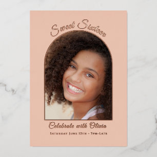 Elegant Sweet Sixteen Photo Rose Gold Foil