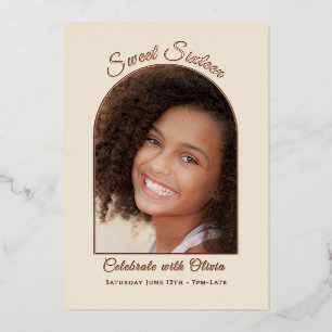 Elegant Sweet Sixteen Photo Rose Gold Foil