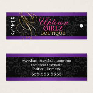 Elegant Swirl Fashion Accessory Boutique Hang Tags