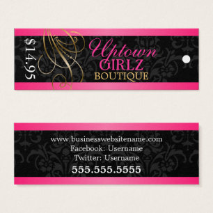 Elegant Swirl Fashion Accessory Boutique Hang Tags