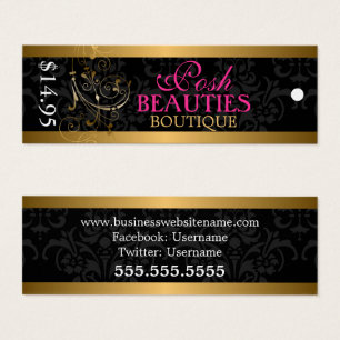Elegant Swirl Fashion Accessory Boutique Hang Tags