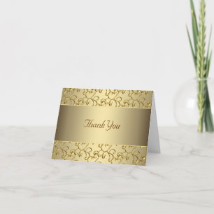 Elegant Swirl Gold Thank You Card