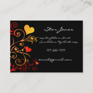 Elegant Swirl Heart  Business Card