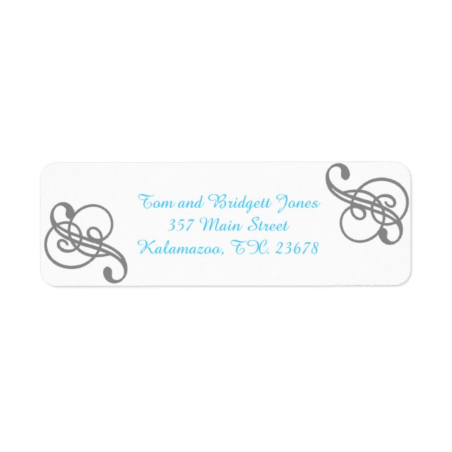 Elegant Swirl Mailing Labels Template (Front)