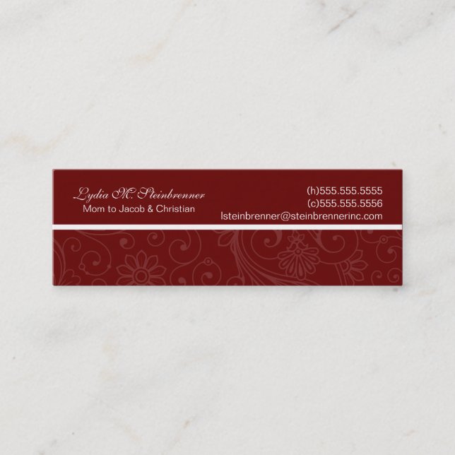 Elegant Swirl Mommy Cards (Front)