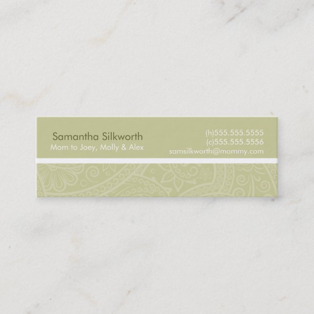 Elegant Swirl Mommy Cards (Front)