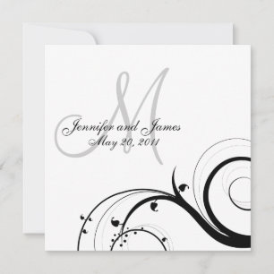 Elegant Swirl Monogram Wedding Invitation