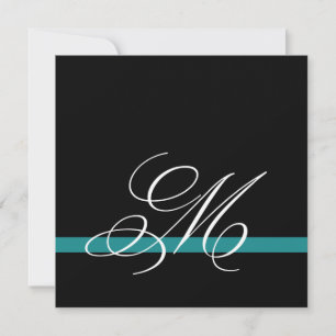 Elegant Swirl Monogram Wedding Invitations Jade
