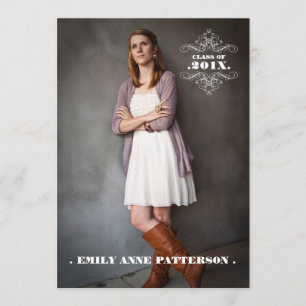 Elegant Swirl Photo Graduation Party Faire-part