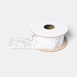 Elegant Swirl Ribbon - Silver Satin Ribbon