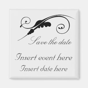 Elegant Swirl Save the date Magnet Template