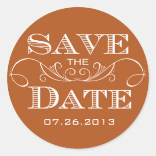 Elegant Swirl Save the Date Sticker