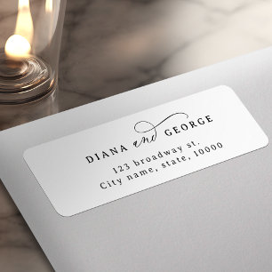Elegant Swirl Script Simple return address label