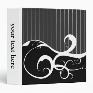 Elegant Swirls Black Binder