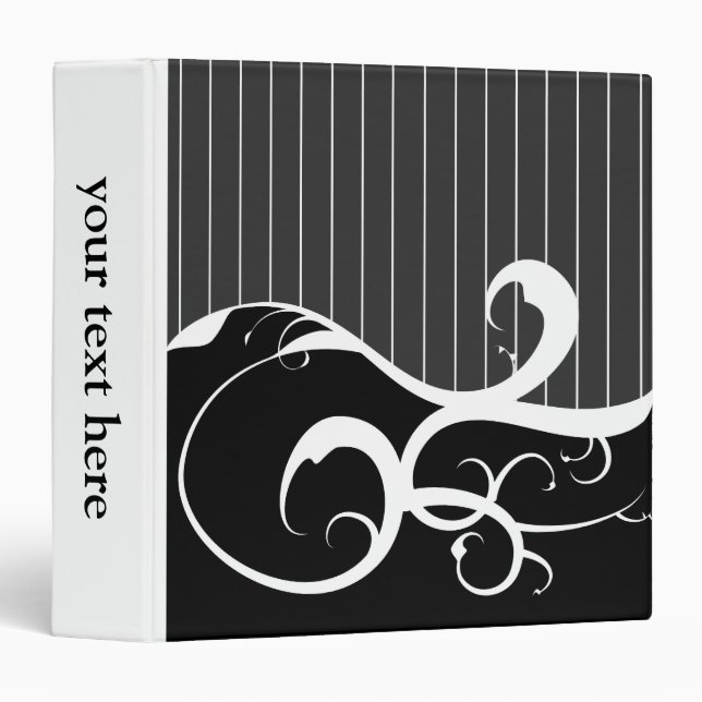 Elegant Swirls Black Binder (Front/Spine)