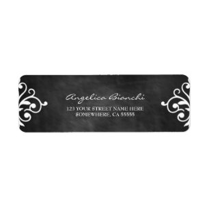 Élégant Swirls Chalkboard Adresse de retour Étique